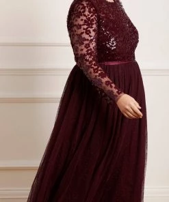 Needle & Thread Holding LTD Womenswear Amalie Bodice Long Sleeve Ankle Gown