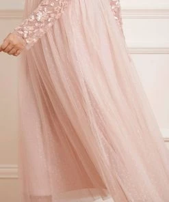 Needle & Thread Holding LTD Amalie Bodice Long Sleeve V-Neck Ankle Gown