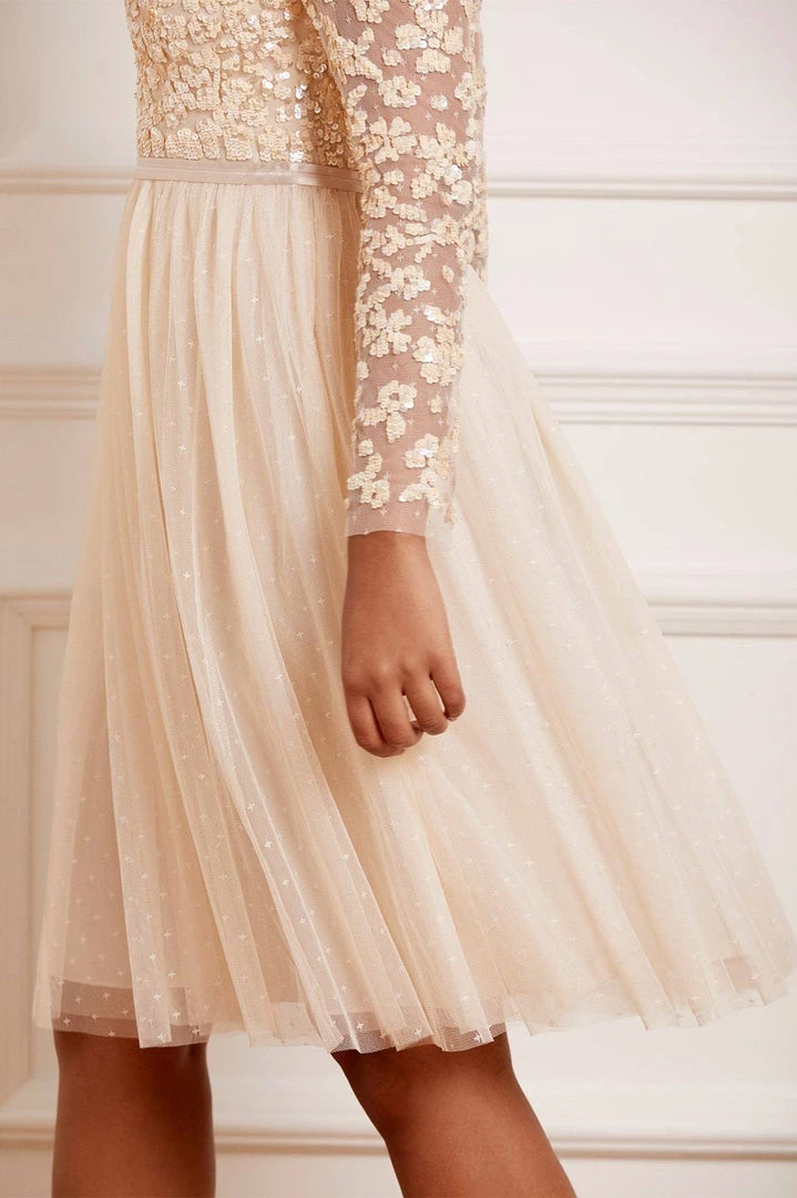 Needle & Thread Holding LTD Amalie Bodice Long Sleeve V-Neck Midi Dress 7 Needle & Thread Holding LTD Amalie Bodice Long Sleeve V-Neck Midi Dress