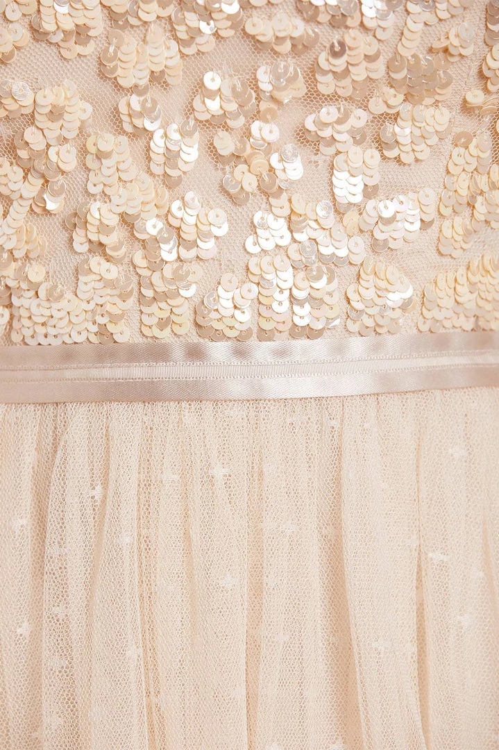 Needle & Thread Holding LTD Amalie Bodice Long Sleeve V-Neck Midi Dress 8 Needle & Thread Holding LTD Amalie Bodice Long Sleeve V-Neck Midi Dress