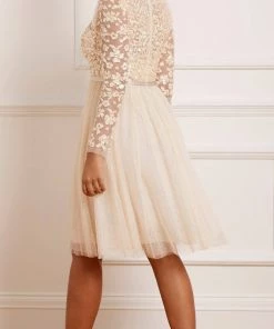 Needle & Thread Holding LTD Amalie Bodice Long Sleeve V-Neck Midi Dress 17 Needle & Thread Holding LTD Amalie Bodice Long Sleeve V-Neck Midi Dress