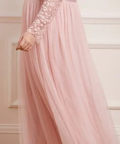 Needle & Thread Holding LTD Womenswear Amalie Bodice Long Sleeve Ankle Gown