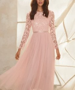 Needle & Thread Holding LTD Womenswear Amalie Bodice Long Sleeve Ankle Gown