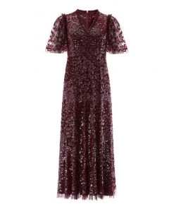 Needle & Thread Holding LTD Amalie Sequin V-Neck Ballerina Dress