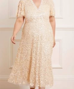 Needle & Thread Holding LTD Womenswear Amalie Sequin V-Neck Ballerina Dress