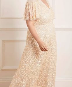 Needle & Thread Holding LTD Womenswear Amalie Sequin V-Neck Ballerina Dress