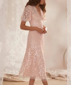 Needle & Thread Holding LTD Amalie Sequin V-Neck Ballerina Dress Womenswear