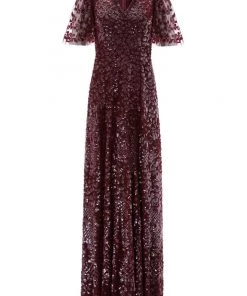 Needle & Thread Holding LTD Amalie Sequin V-Neck Gown