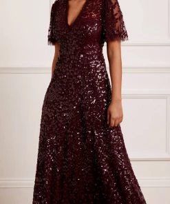 Needle & Thread Holding LTD Amalie Sequin V-Neck Gown