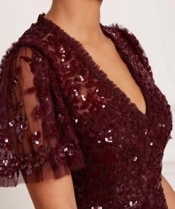 Needle & Thread Holding LTD Amalie Sequin V-Neck Gown