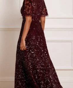 Needle & Thread Holding LTD Amalie Sequin V-Neck Gown