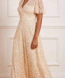 Needle & Thread Holding LTD Womenswear Amalie Sequin V-Neck Gown