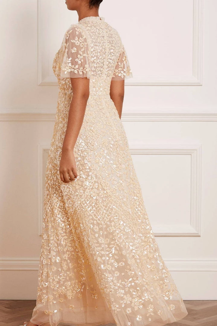 Needle & Thread Holding LTD Womenswear Amalie Sequin V-Neck Gown 10 Needle & Thread Holding LTD Womenswear Amalie Sequin V-Neck Gown