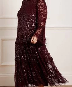 Needle & Thread Holding LTD Womenswear Annie Sequin Tiered Ankle Gown