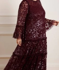 Needle & Thread Holding LTD Womenswear Annie Sequin Tiered Ankle Gown 12 Needle & Thread Holding LTD Womenswear Annie Sequin Tiered Ankle Gown