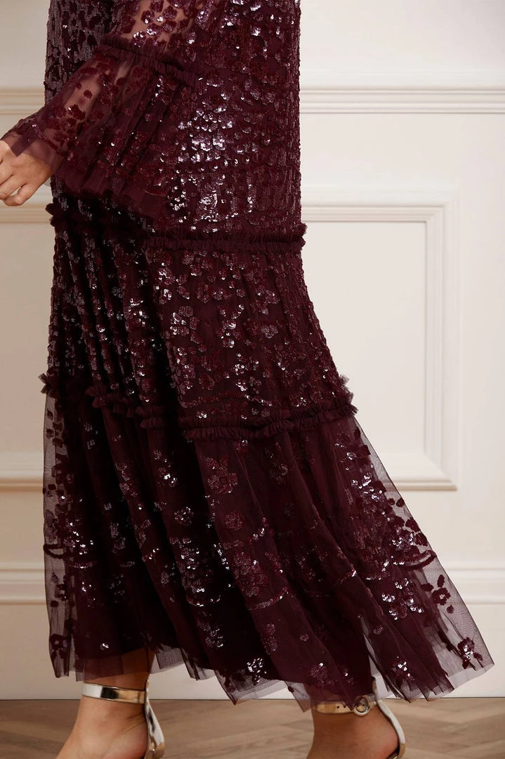 Needle & Thread Holding LTD Womenswear Annie Sequin Tiered Ankle Gown 6 Needle & Thread Holding LTD Womenswear Annie Sequin Tiered Ankle Gown