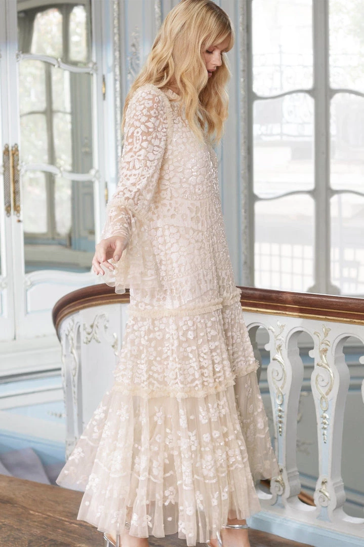 Needle & Thread Holding LTD Annie Sequin Tiered Ankle Gown 12 Needle & Thread Holding LTD Annie Sequin Tiered Ankle Gown