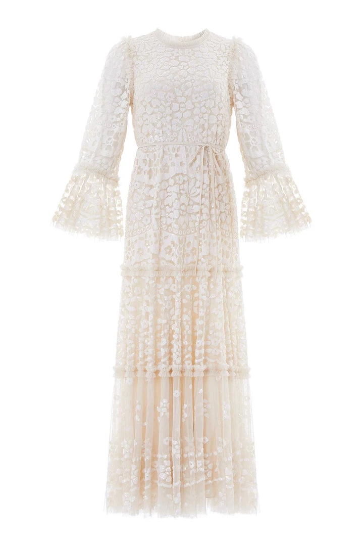 Needle & Thread Holding LTD Annie Sequin Tiered Ankle Gown 4 Needle & Thread Holding LTD Annie Sequin Tiered Ankle Gown