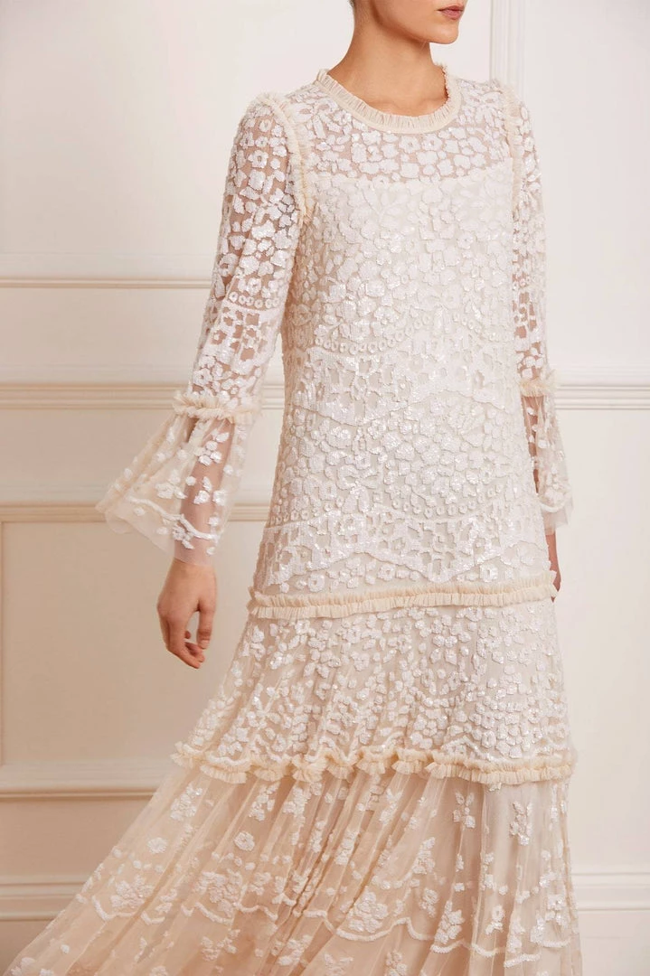 Needle & Thread Holding LTD Annie Sequin Tiered Ankle Gown 5 Needle & Thread Holding LTD Annie Sequin Tiered Ankle Gown