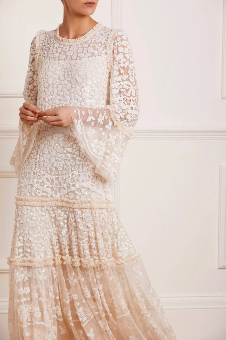 Needle & Thread Holding LTD Annie Sequin Tiered Ankle Gown 6 Needle & Thread Holding LTD Annie Sequin Tiered Ankle Gown