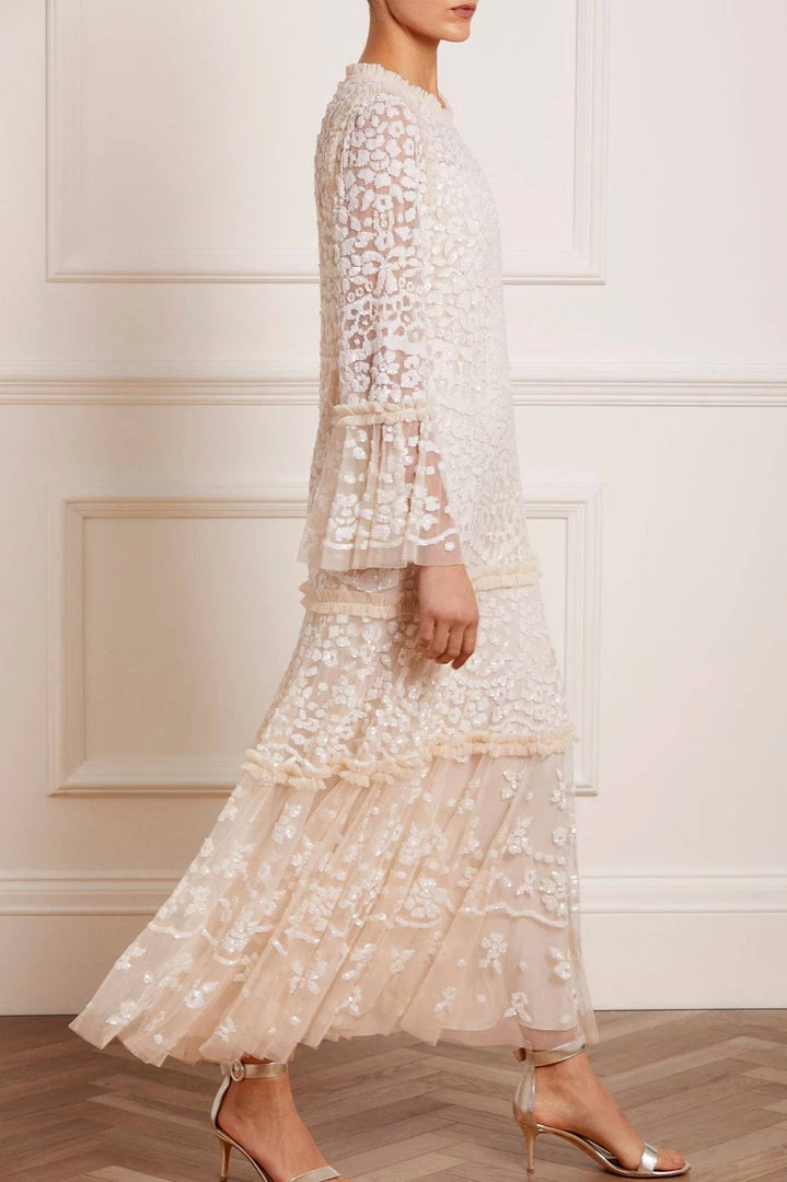 Needle & Thread Holding LTD Annie Sequin Tiered Ankle Gown 7 Needle & Thread Holding LTD Annie Sequin Tiered Ankle Gown