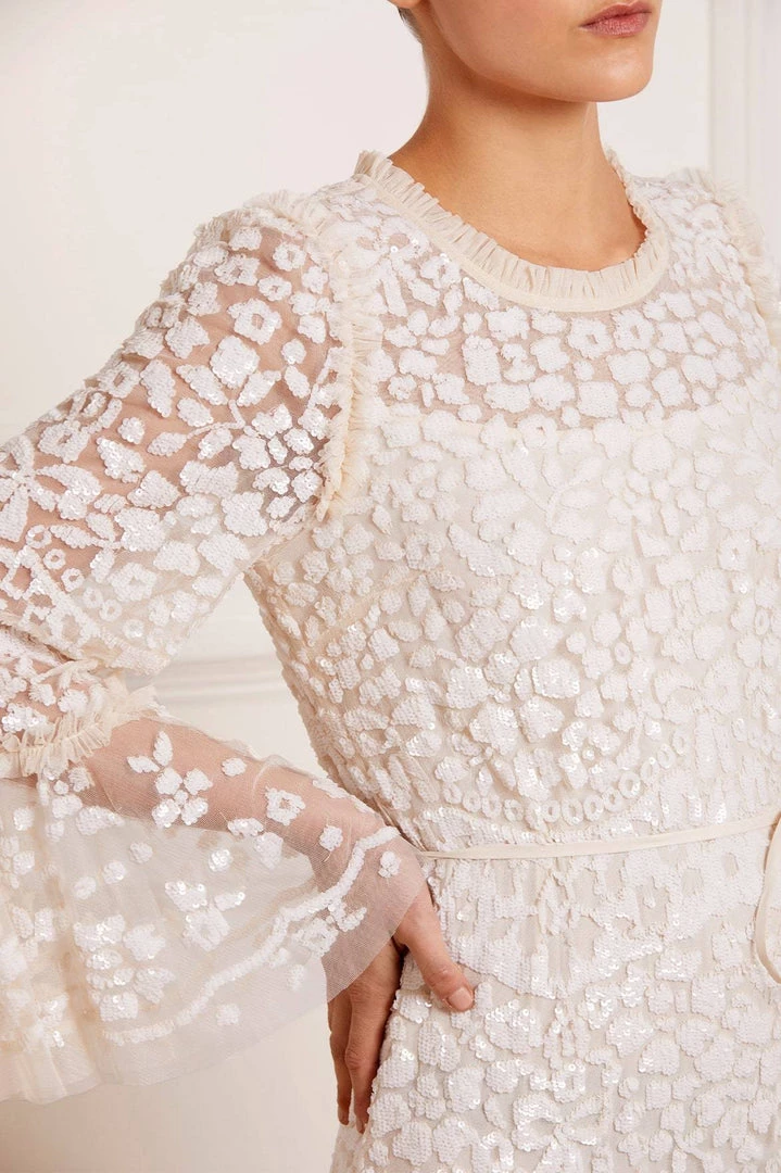 Needle & Thread Holding LTD Annie Sequin Tiered Ankle Gown 10 Needle & Thread Holding LTD Annie Sequin Tiered Ankle Gown