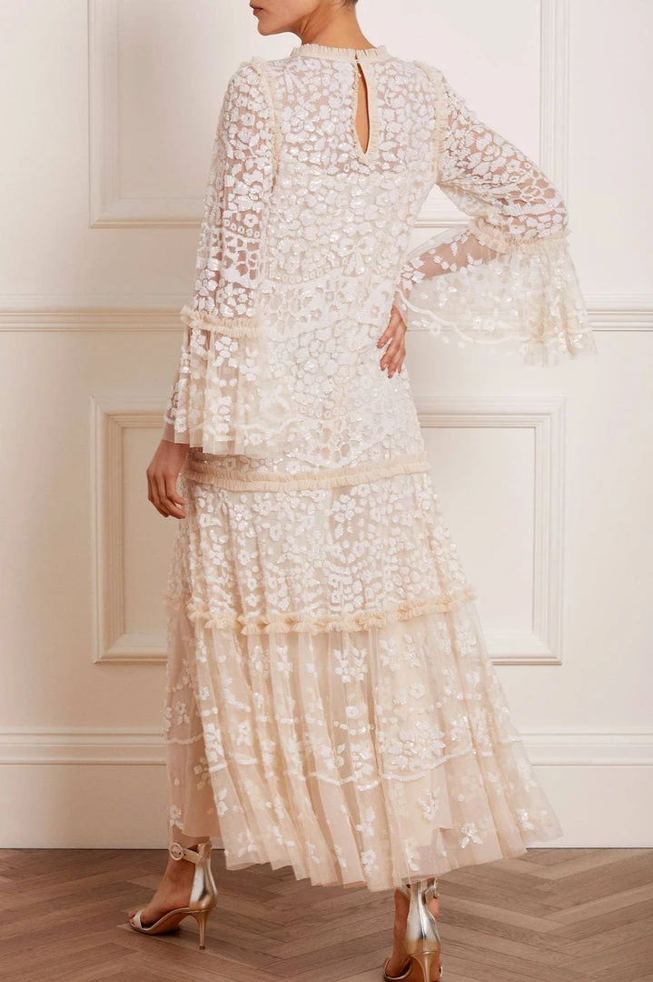 Needle & Thread Holding LTD Annie Sequin Tiered Ankle Gown 11 Needle & Thread Holding LTD Annie Sequin Tiered Ankle Gown