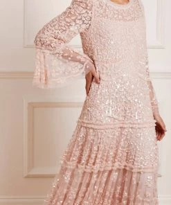 Needle & Thread Holding LTD Annie Sequin Tiered Ankle Gown Womenswear