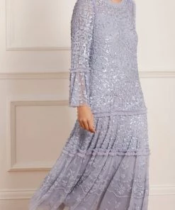Needle & Thread Holding LTD Womenswear Annie Sequin Tiered Ankle Gown