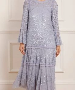 Needle & Thread Holding LTD Womenswear Annie Sequin Tiered Ankle Gown