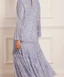 Needle & Thread Holding LTD Womenswear Annie Sequin Tiered Ankle Gown