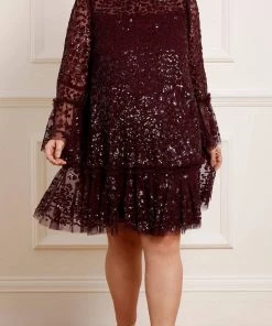 Needle & Thread Holding LTD Annie Sequin Tiered Mini Dress