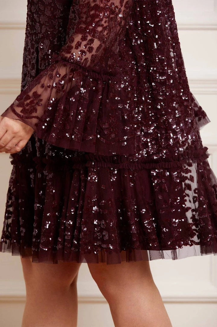 Needle & Thread Holding LTD Annie Sequin Tiered Mini Dress 6 Needle & Thread Holding LTD Annie Sequin Tiered Mini Dress