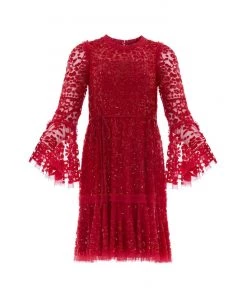 Needle & Thread Holding LTD Annie Sequin Tiered Mini Dress