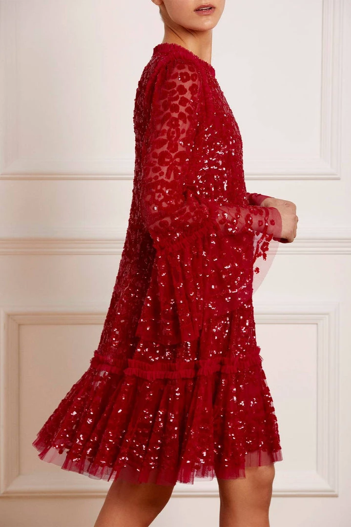 Needle & Thread Holding LTD Annie Sequin Tiered Mini Dress 5 Needle & Thread Holding LTD Annie Sequin Tiered Mini Dress