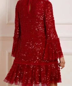 Needle & Thread Holding LTD Annie Sequin Tiered Mini Dress 16 Needle & Thread Holding LTD Annie Sequin Tiered Mini Dress