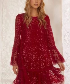 Needle & Thread Holding LTD Annie Sequin Tiered Mini Dress 17 Needle & Thread Holding LTD Annie Sequin Tiered Mini Dress