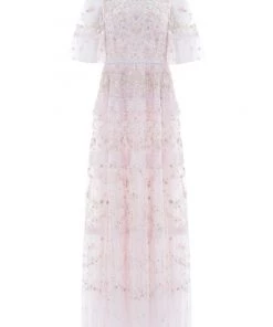 Needle & Thread Holding LTD Womenswear Araminta Lace Round Neck Gown