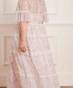 Needle & Thread Holding LTD Womenswear Araminta Lace Round Neck Gown