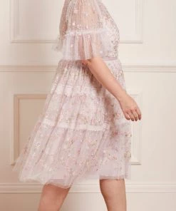 Needle & Thread Holding LTD Araminta Lace Round Neck Midi Dress