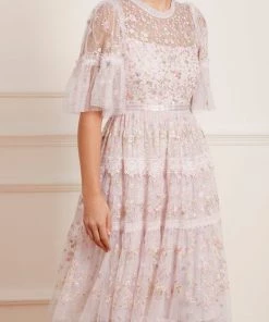 Needle & Thread Holding LTD Araminta Lace Round Neck Midi Dress