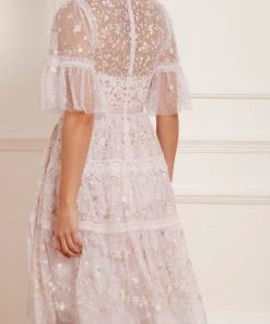 Needle & Thread Holding LTD Araminta Lace Round Neck Midi Dress