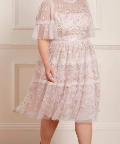 Needle & Thread Holding LTD Araminta Lace Round Neck Midi Dress
