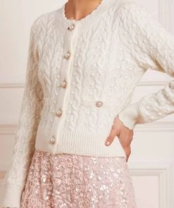 Needle & Thread Holding LTD Cable Bobble Short Cardigan 18 Needle & Thread Holding LTD Cable Bobble Short Cardigan