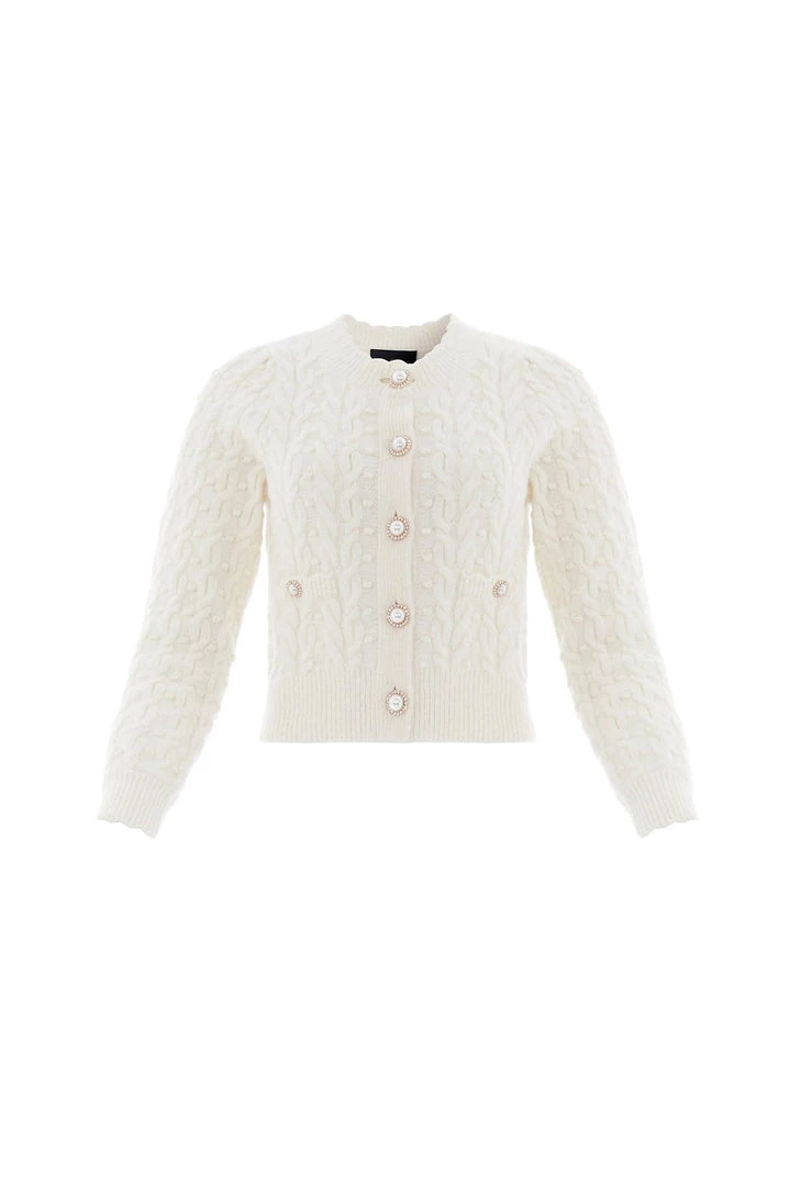 Needle & Thread Holding LTD Cable Bobble Short Cardigan 4 Needle & Thread Holding LTD Cable Bobble Short Cardigan