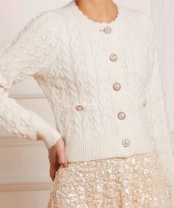 Needle & Thread Holding LTD Cable Bobble Short Cardigan 24 Needle & Thread Holding LTD Cable Bobble Short Cardigan