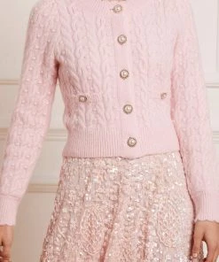 Needle & Thread Holding LTD Womenswear Cable Bobble Short Cardigan