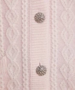 Needle & Thread Holding LTD Cable Jewelled Button Longline Cardigan
