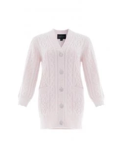 Needle & Thread Holding LTD Cable Jewelled Button Longline Cardigan