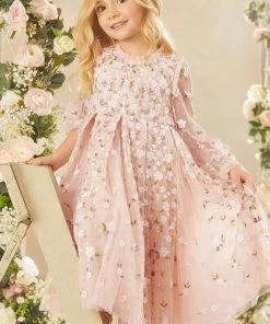 Needle & Thread Holding LTD Camellia Ditsy Long Sleeve Kids Dress